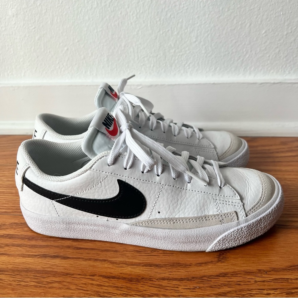 Nike Blazer Low White Teal Black Swoosh Sneakers 6Y GS